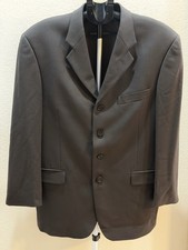 Sergio Valentino Dark Green 4 Button Wool 46  Chest Blazer Jacket Super 100  s
