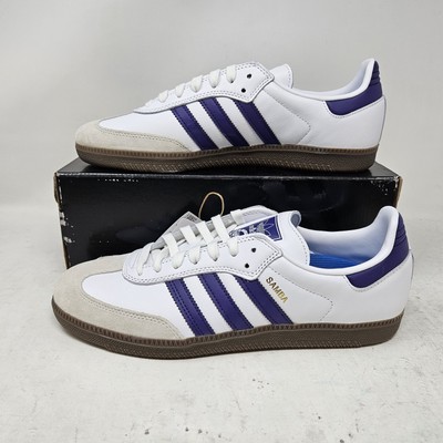 Men's Adidas Samba ADV Comfy Athletic Shoes White Purple IE6613 Size  11