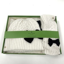 Kate Spade 3pc Cream Scarf, Hat,  Arm Warmers - NWT