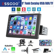 Autoradio 1 DIN Android Apple Carplay Mit 9" Bildschirm USB AUX Bluetooth Kamera
