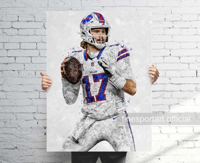 Josh Allen Canvas Wall Art / Poster Buffalo Bills Football Print Fan Gift