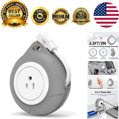 3-in-1 Extension Cord with Grounded Socket, Indoor Power Strip for EasyLife T...