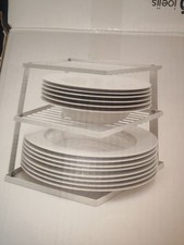 joeji's Kitchen 3 Tier No-Wobble Plate Rack for Kitchen Cupboard Storage - Corne