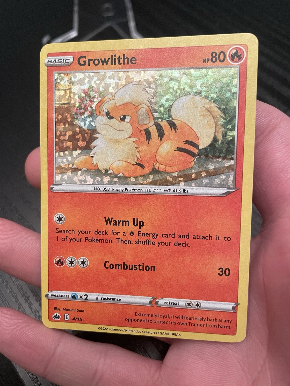 Pokémon Growlithe 4/15 Holo - McDonald's Promos 2022 Pokemon Collection LP