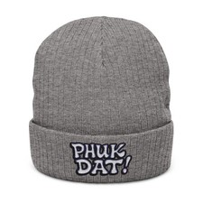 Phuk Dat Ribbed Knit Beanie