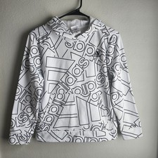 Adidas Shirt Youth Boys MED 10-12 Long Sleeve Hooded Pullover Logo lightweight