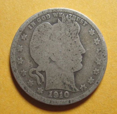 1910  Barber Quarter - 90% Silver -* (P4885)