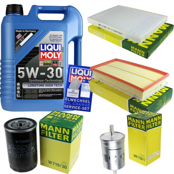 Mann Inspektionspaket 5L Liqui Moly Longtime 5W-30 FüR Audi A3 1.6 1.8 TT Skoda-image