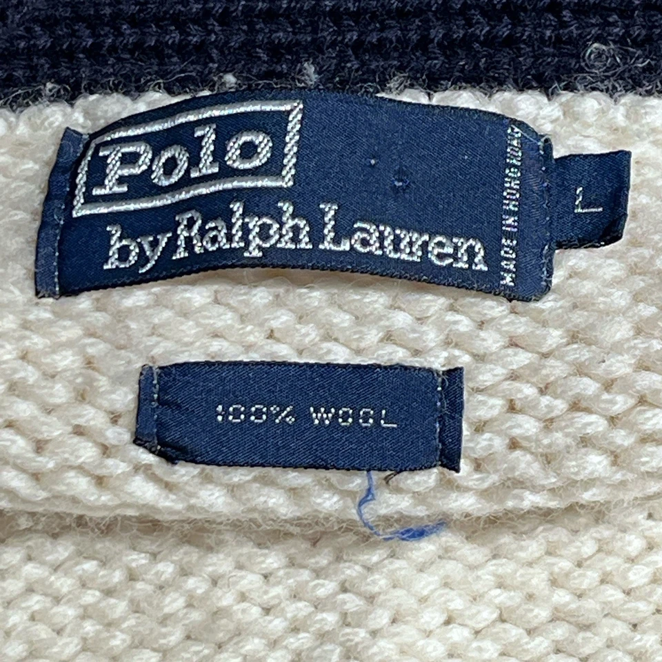 Polo Ralph Lauren 90s Cardigan Size L 100% Wool Beautiful Piece - Image 4 of 4