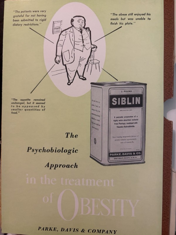 Parke, Davis & Company Siblin Obesity Treatment Medicine Advertising Brochure