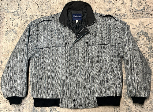 Vintage Manhattan Light Herren Bomber Pea Coat Style Jacke Gr. 48 (med) Wolle - Bild 1 von 9