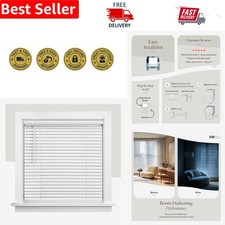 Child Safe  Easy Install 12x48 Cordless Vinyl Mini Blinds - Midnight White