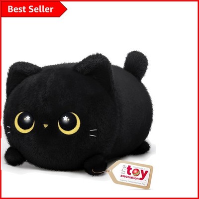 Niedliche 8 Zoll schwarze Katze Plüschtier - weiches Kuschelkissen für alle Altersgruppen