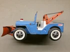 Tonka Jeep Tow Truck w/Snow Plow Orange-Blue Original Condition No Box