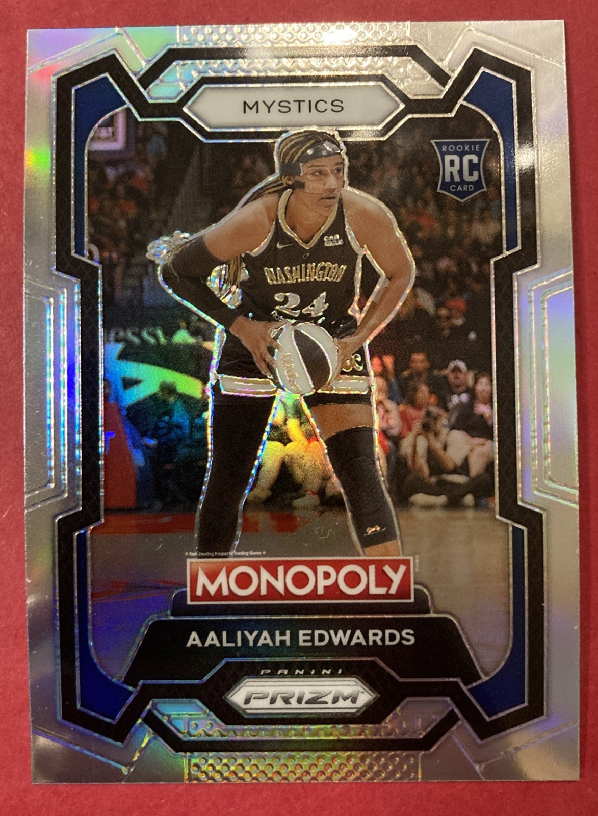 2024 WNBA Monopoly Aaliyah Edwards #13 Silver Prizm (RC) Washington Mystics