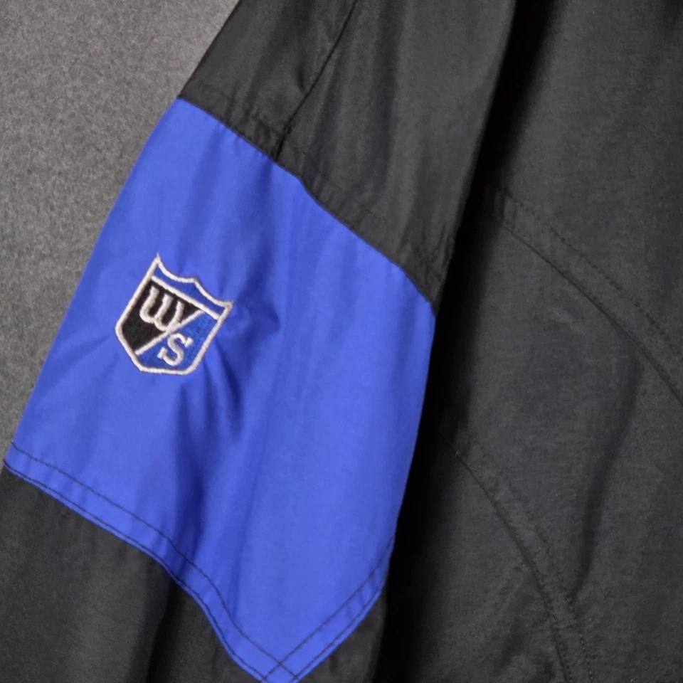 Vintage Wilson Staff Windbreaker Jacket Men’s Size Large Full Zip Black Blue - Image 3 of 4