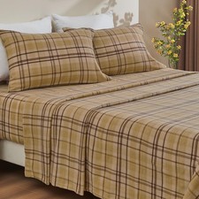 Flannel Sheets King Size Deep Pocket Sheet Set Double Brushed Extra Soft Comf...