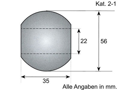 Unterlenkerkugel Kat. 2-1 - 22 mm Fangprofil Kugel Traktor Schlepper verzinkt