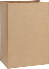 Grocery Bags 12X7X17 Inches 100Pcs Heavy Duty Kraft Brown Paper Grocery Bags, Du