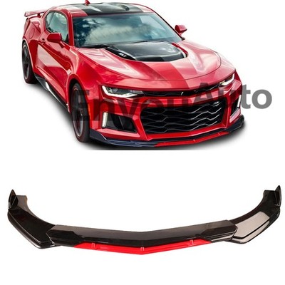 For Chevrolet Camaro Front Bumper Lip Spoiler Splitter Glossy Black Red