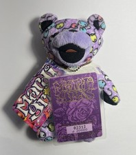 Grateful Dead 7" Bean Bear Plush  Mardi Gras  Limited/20000 Liquid Blue Vintage