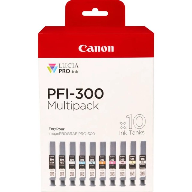 Canon PFI-300 / 4192C008 Tinten Sparset cyan, magenta, gelb, grau, photo schwarz