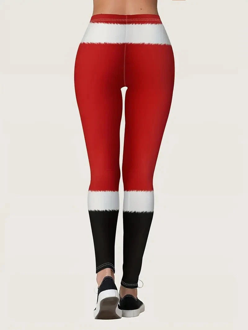 Klassy Kringle 3D Print Leggings Cozy Costume Trousers