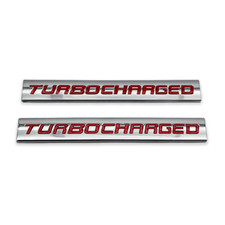2x Chromered Metal Turbocharged Emblem 3d Badge Sport Replacement Sticker Decal