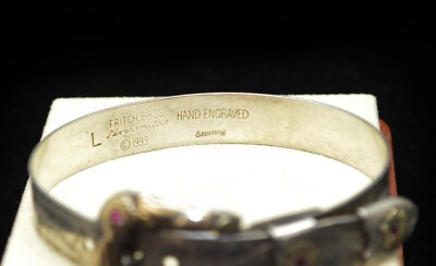 Sterling Silver Fritch Bros Silversmiths Belt Design Bracelet 6.5'' #FMC288