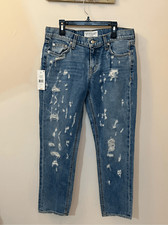 10 CROSBY DEREK LAM Mila Distressed Mid Rise Girlfriend Jeans 26