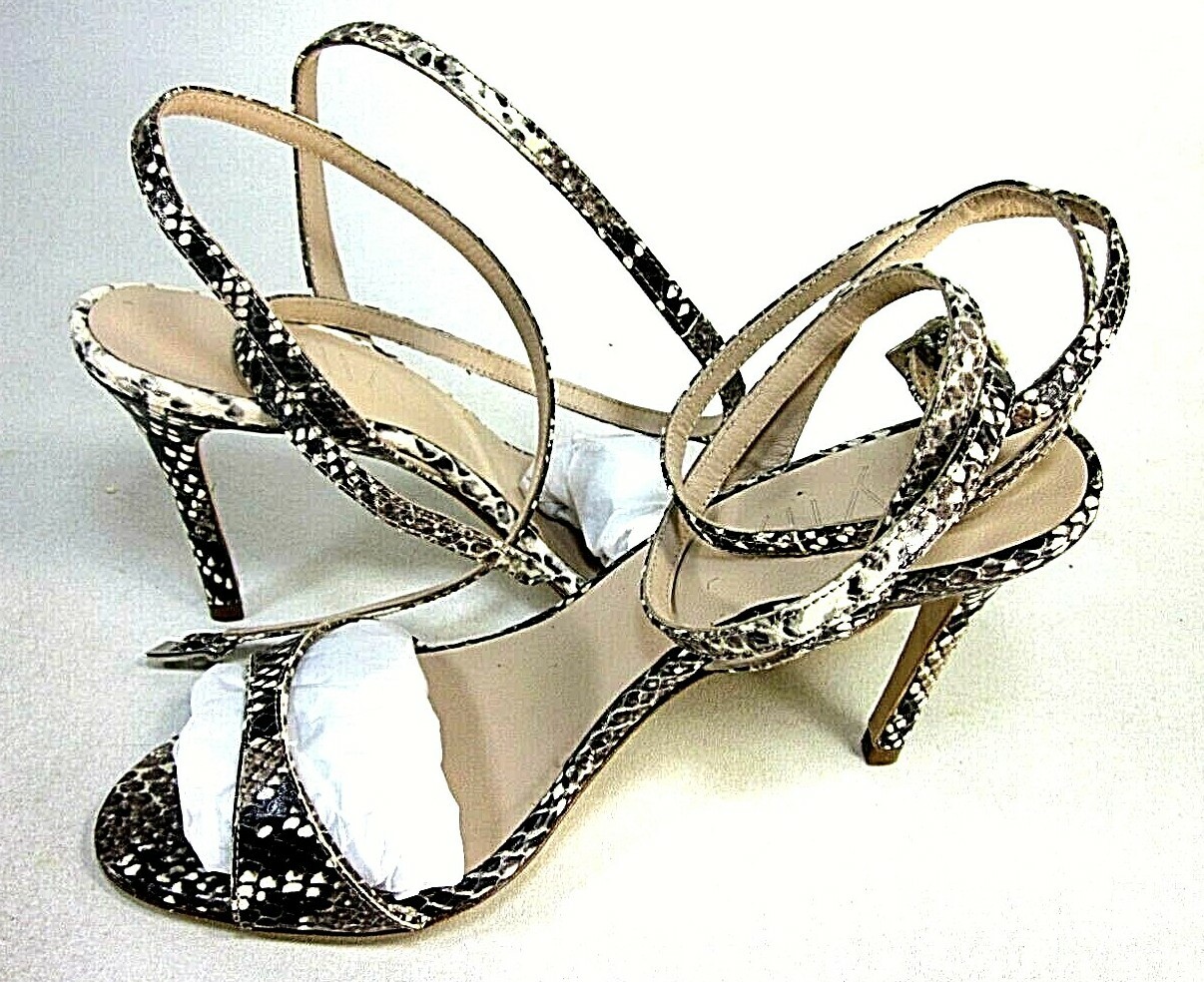 Lylia Womens Eva Strappy Low Heel Sandals Snake Multi Nappa Size 6.5 M Eur 37