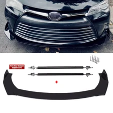 for Toyota Camry Front Bumper Lip Splitter Spoiler Chin Body Kit +Strut Rods
