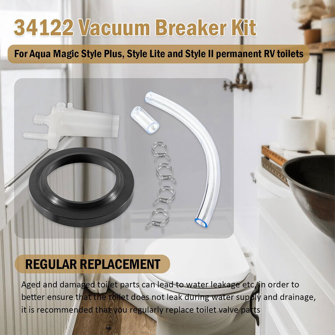 ２箱セット For Thetford Aqua Magic Style II 34122 RV Toilet Vacuum Breaker