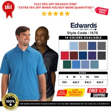 Edwards Garments 1576 Men's Hi Performance Mesh Short Sleeve Polo Shirt