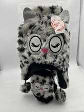 Girls 3-Piece Owl Winter Set Faux Fur  Fleece Beanie, Scarf, Half Finger Gloves