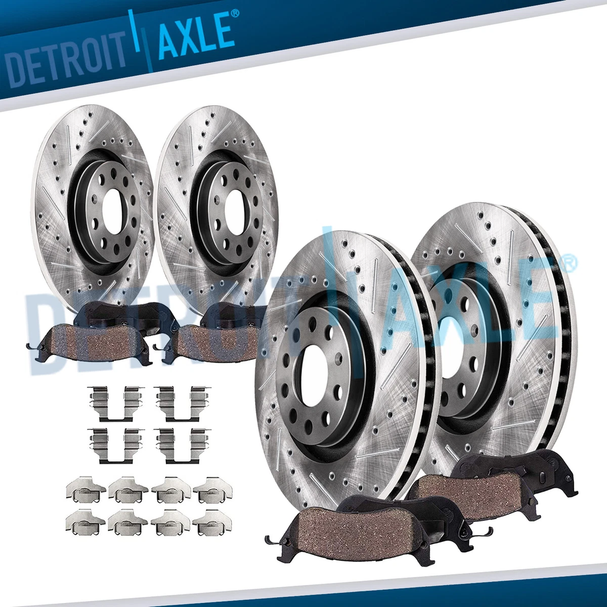288mm Front 260mm Rear DRILLED Rotors Brake Pads for VW Jetta