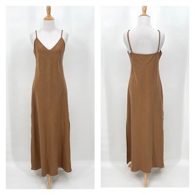 ENZA COSTA Linen Slip Dress Womens Medium Brown Bias Spaghetti Strap Maxi NEW | eBay ENZA COSTA Linen Slip Dress Womens Medium Brown Bias Spaghetti Strap Maxi NEW | eBay