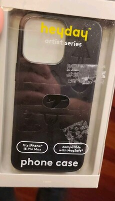 New Heyday Phone Case For iPhone 15 Pro Max - Black Embossed B37