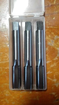 RH MM BSW BSF UNC UNF 1/4 5/16 3/8 7 9/16 1/2 5/8 HSS hand Tap set Taper Int Bot - Image 1 of 4