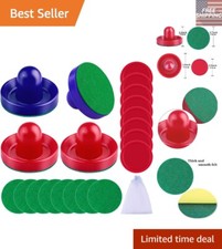Quality Air Hockey Pushers  Pucks Bundle: 4 Pushers, 16 Pieces for Ultimate Fun