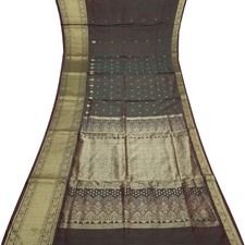 Vintage Burgundy Dual Tone Sarees 100 Pure Silk Zari Handwoven Wedding 6YD Sari