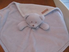 blankets beyond plush 17" blanket baby love blue ivory teddy bear zigzag tan