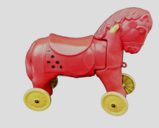 Altes Geobra Antik Pony Pferd Kinder Rutsch Roller Vintage Spielzeug 70er Jahre