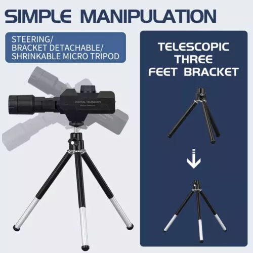 Telescopio digitale WiFi 1080P HD zoom 70x fotocamera monoculare treppiede APP visualizzazione - Foto 5 di 12