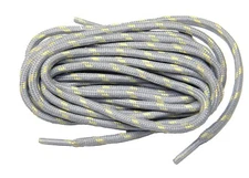 1 pair Grey w/ Yellow Heavy Duty 7/32 thick shoelaces made with Kevlar strands