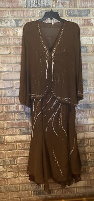 A Mac Formal Design Dress With Sequins And Sheer Jacket.  Size 12.