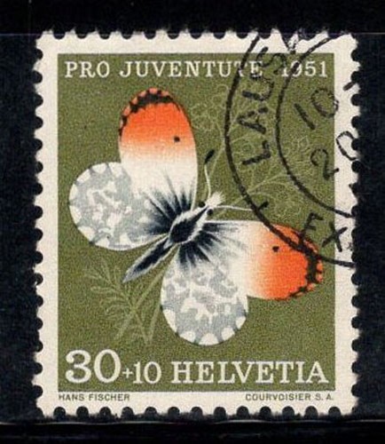 Schweiz 1951 Mi. 565 gebraucht 100% Pro Juventute, Schmetterlinge, Insekten