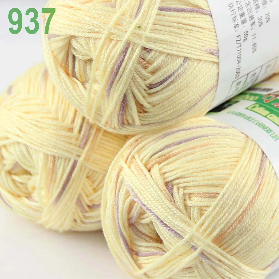 Sale New 6 Ballsx50g Super Soft Bamboo Cotton Baby Hand Knitting Crochet Yarn 37 - Image 3 of 4