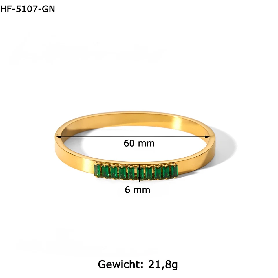 Damen Armband Armreif Edelstahl Modeschmuck Vergoldet Zirkonia Steine - Bild 3 von 4