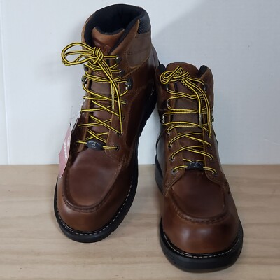 Wolverine Men Leather Steel Safety Toe Work Boots Brown ASTM  display picture 1